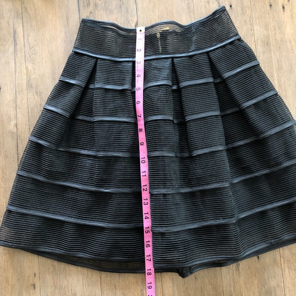 Luxxel | Black Striped Sheer Flare Skirt - Picture 8 of 8